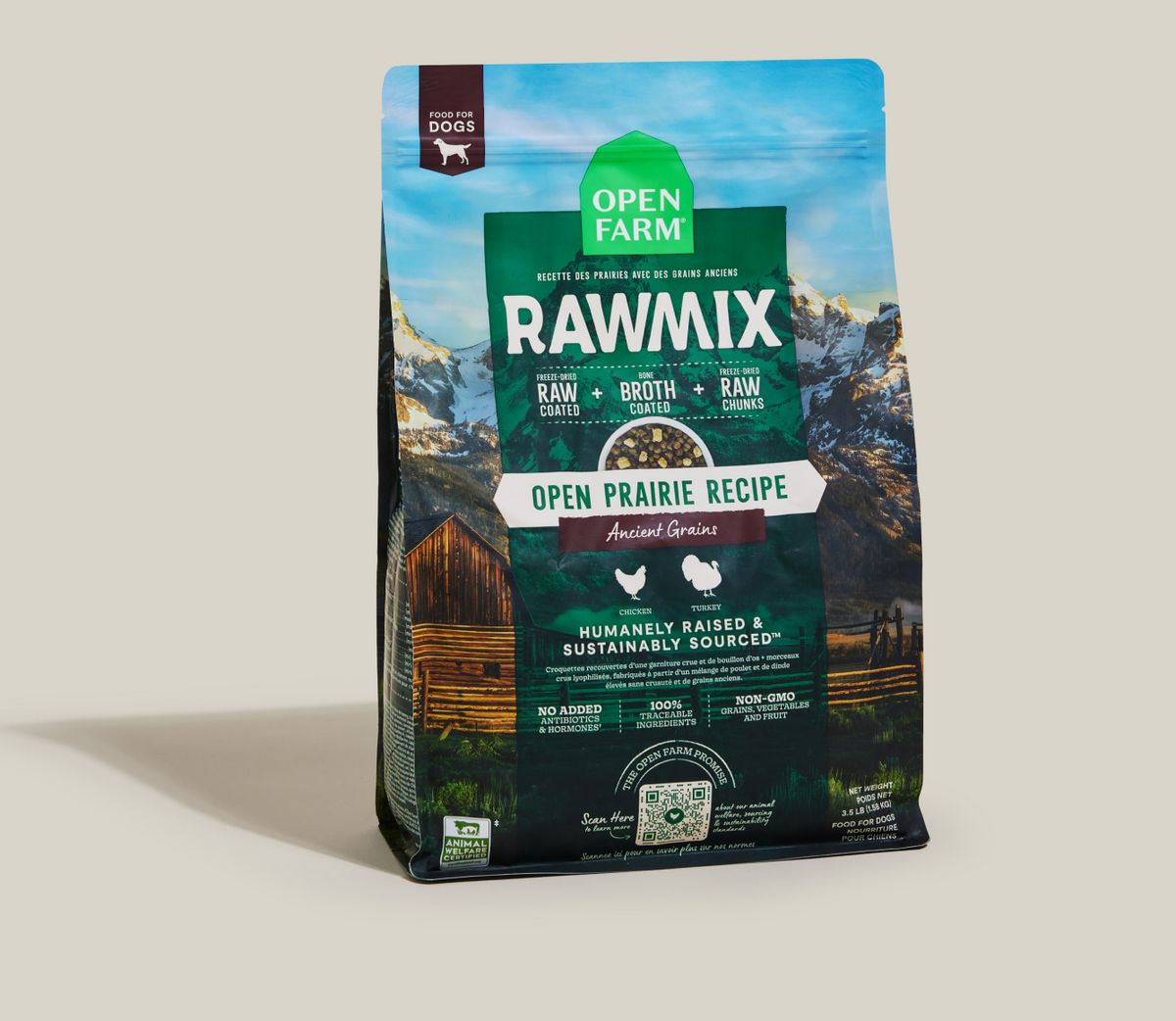RawMix Open Prairie Ancient Grains Dog Kibble