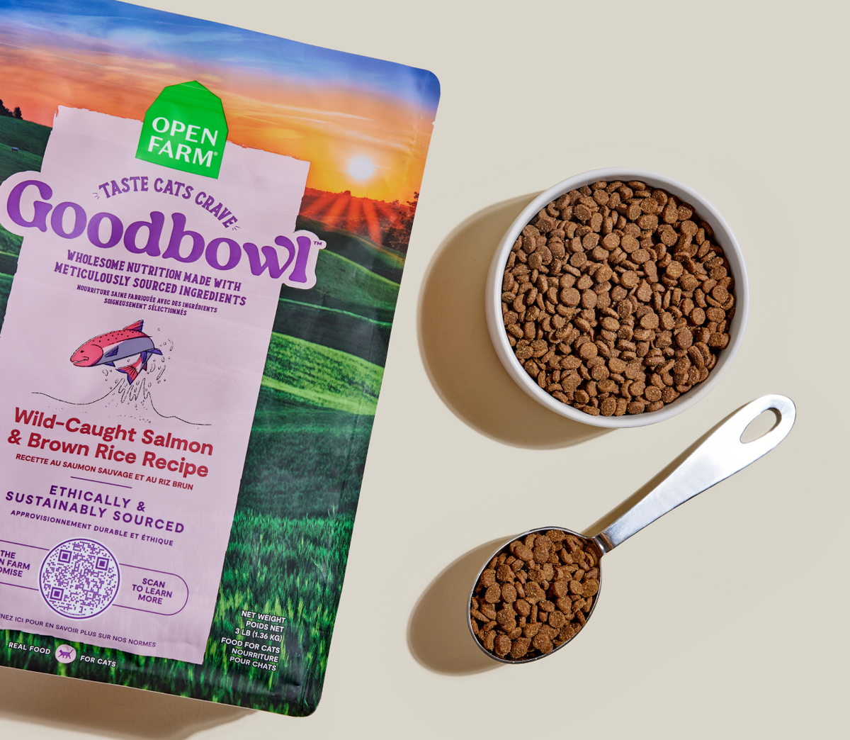 Goodbowl™ Wild-Caught Salmon & Brown Rice Cat Kibble