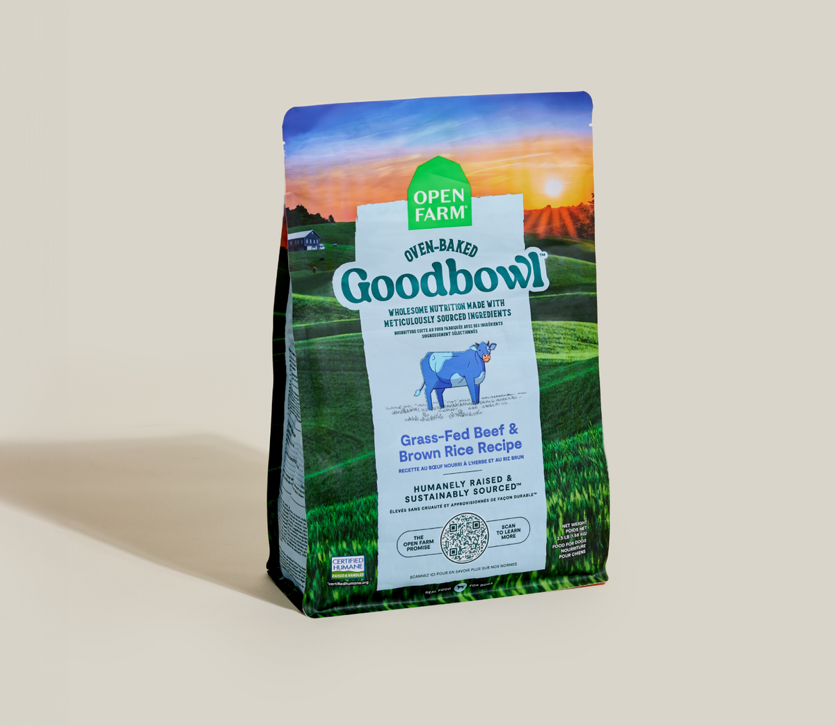 Goodbowl™ Grass-Fed Beef & Brown Rice Dog Kibble