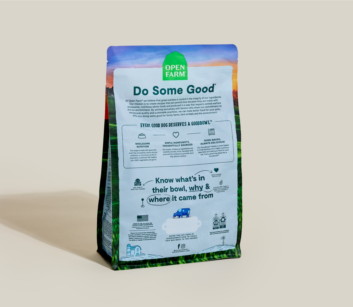 Goodbowl™ Grass-Fed Beef & Brown Rice Dog Kibble