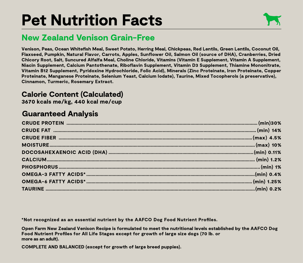 New Zealand Venison Grain-Free Dog Kibble