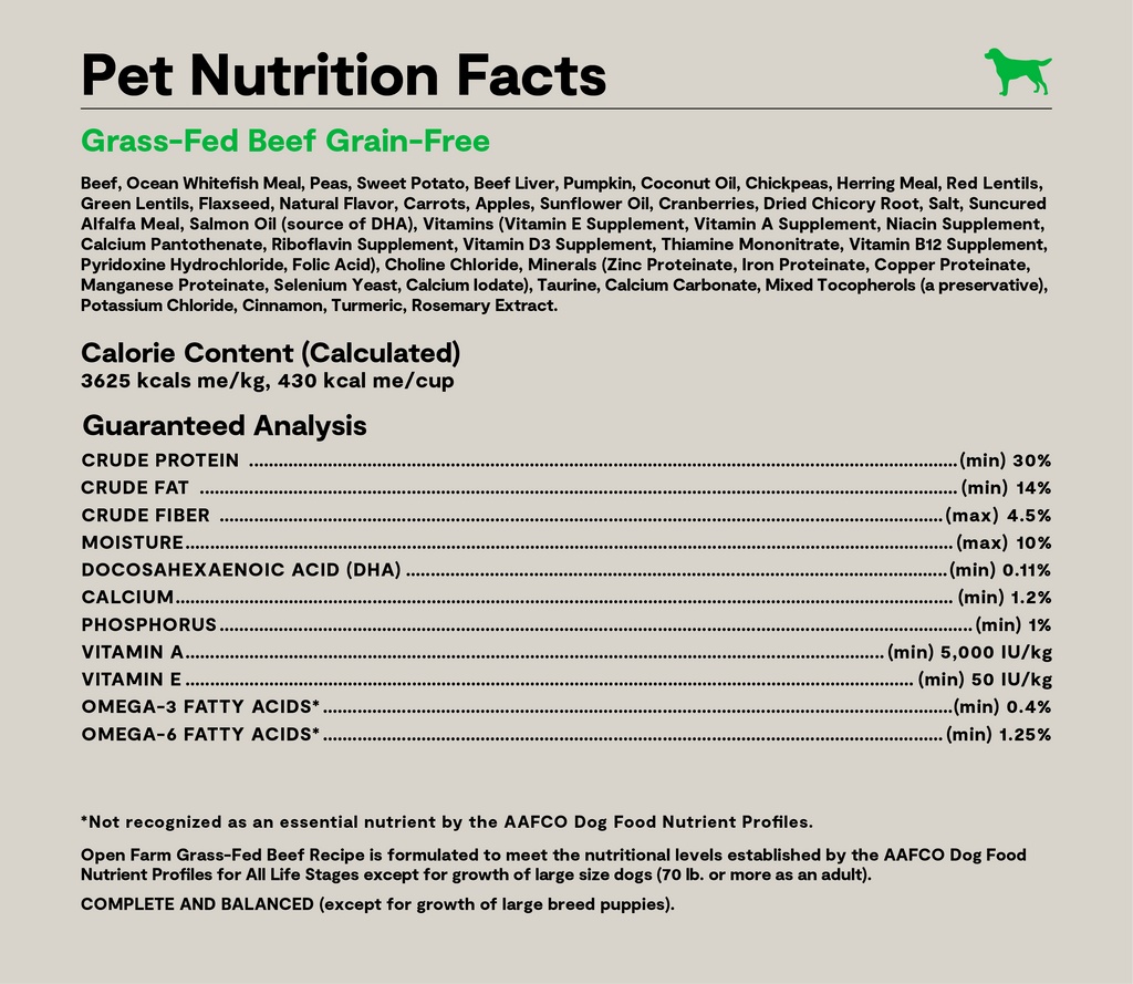 Grass-Fed Beef Grain-Free Dog Kibble