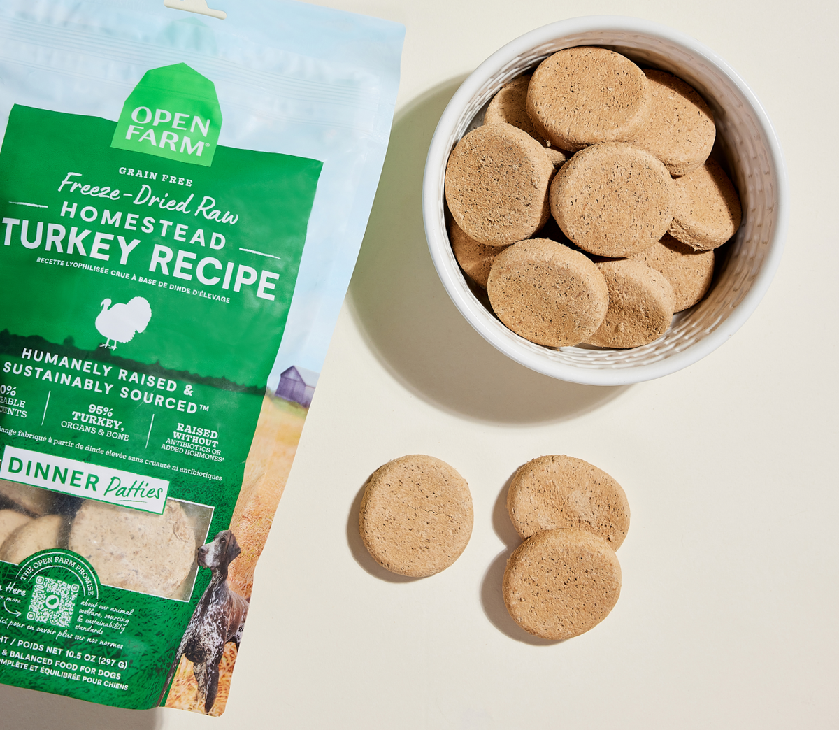 Homestead Turkey Freeze Dried Raw Patties for Dogs