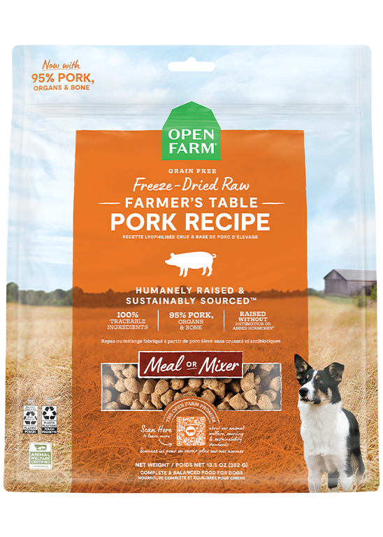 Farmer's Table Pork Freeze Dried Raw Morsels for Dogs